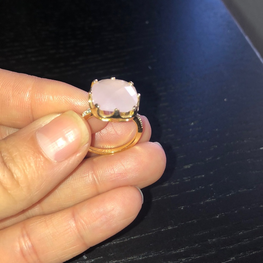 Pastel pink stone ring.